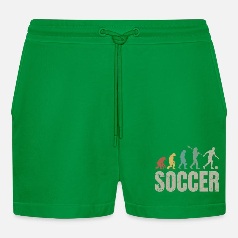Fußball Evolution | Soccer Evolution - Organic Relaxed Cropped Shorts Made in EU - City Green