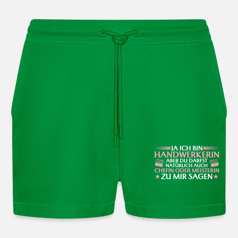 Handwerkerin Chefin oder Meisterin - Handwerk - Organic Relaxed Cropped Shorts Made in EU - City Green