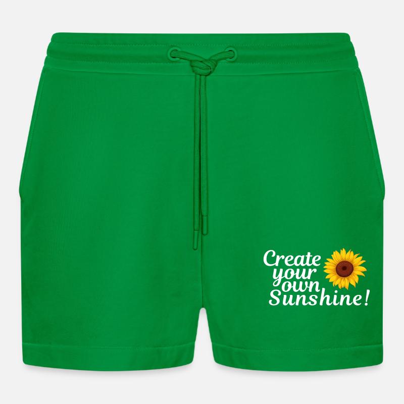 Sonnenblumen-Feeling: Deine eigene Sonne - Organic Relaxed Cropped Shorts Made in EU - City Green