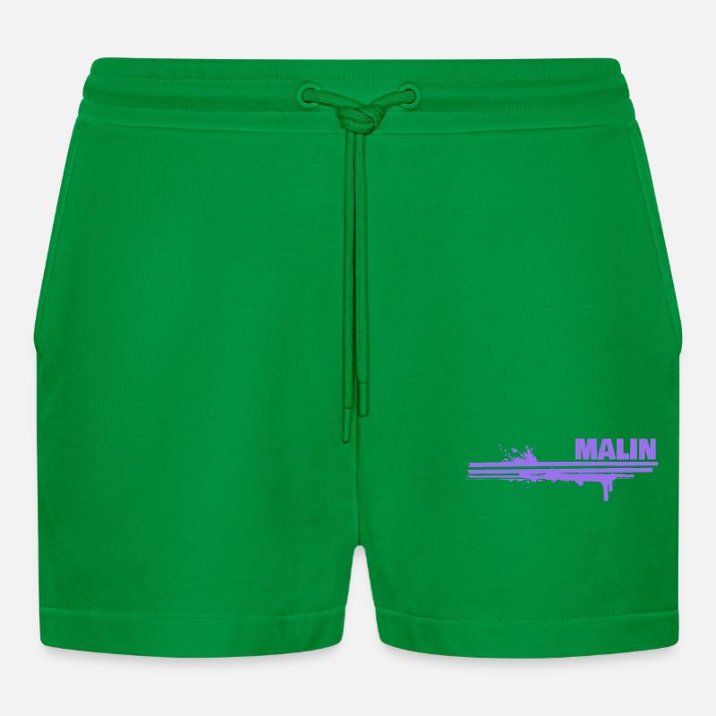 Gift for Malin - Organic Relaxed Cropped Shorts Made in EU - City Green