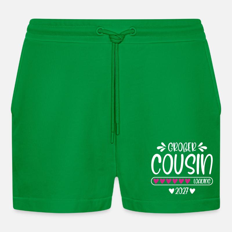 Großer Cousin 2027 loading - Organic Relaxed Cropped Shorts Made in EU - City Green
