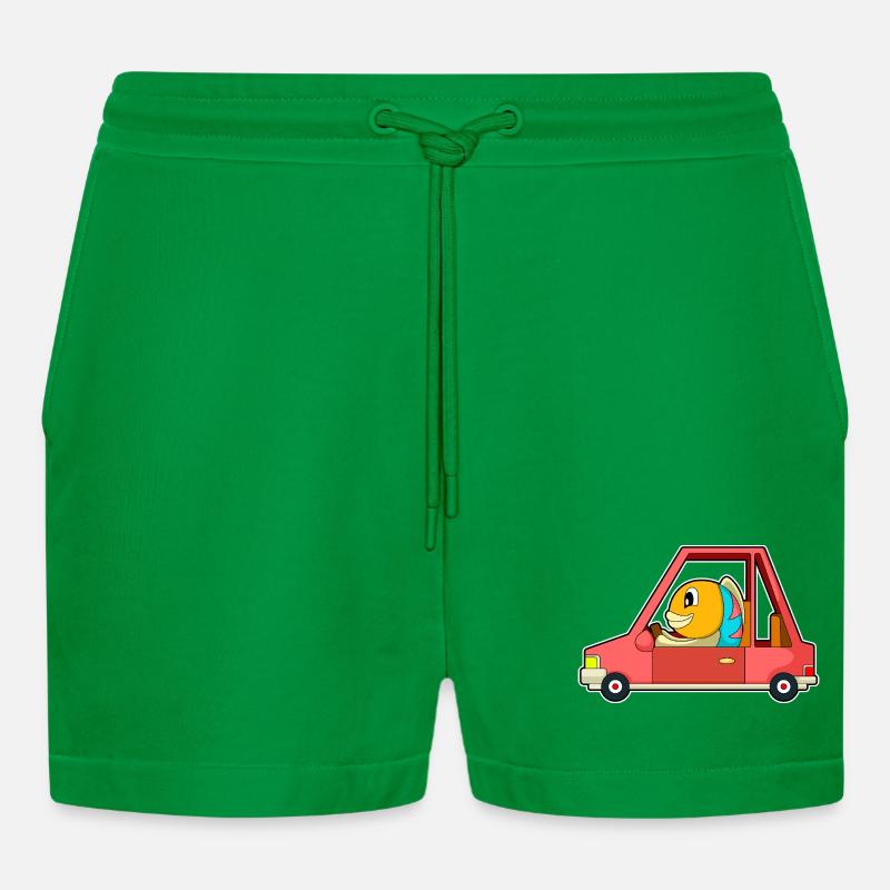 Fisch Auto - Organic Relaxed Cropped Shorts Made in EU - City Green