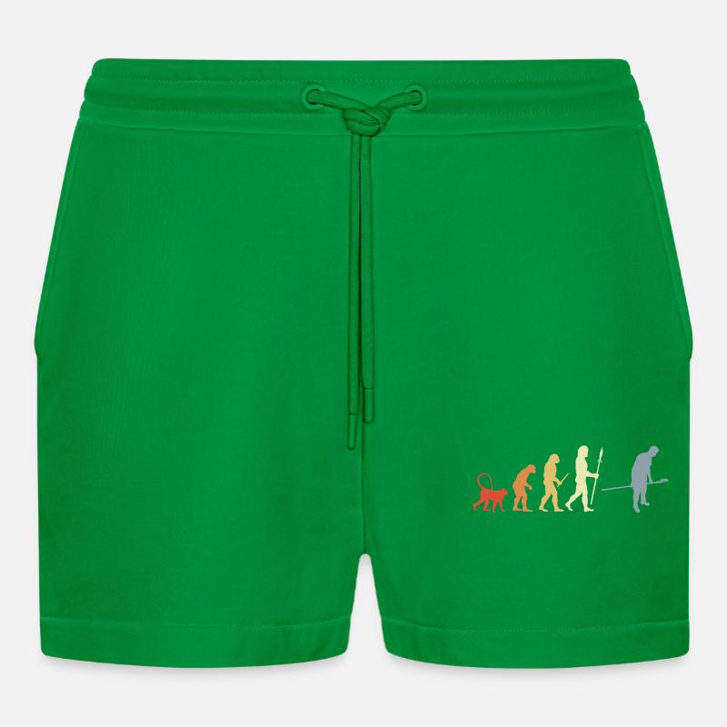 Bäcker Evolution Retro Look - Organic Relaxed Cropped Shorts Made in EU - City Green