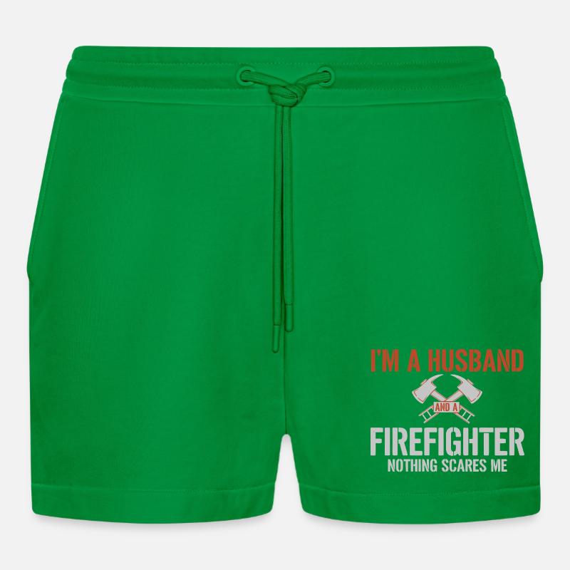 Ehemann Feuerwehrmann - Organic Relaxed Cropped Shorts Made in EU - City Green
