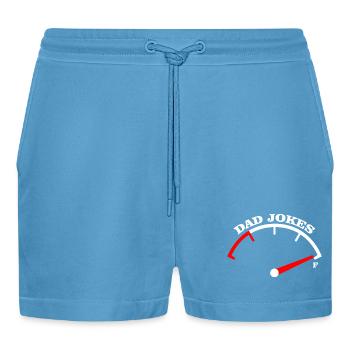 Papa-Witze Meter-Abschlag-Design - Organic Relaxed Cropped Shorts Made in EU -  Sol Blue - Vorne