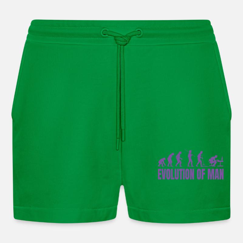 Programmierer Computerfreak Evolution Retro - Organic Relaxed Cropped Shorts Made in EU - City Green