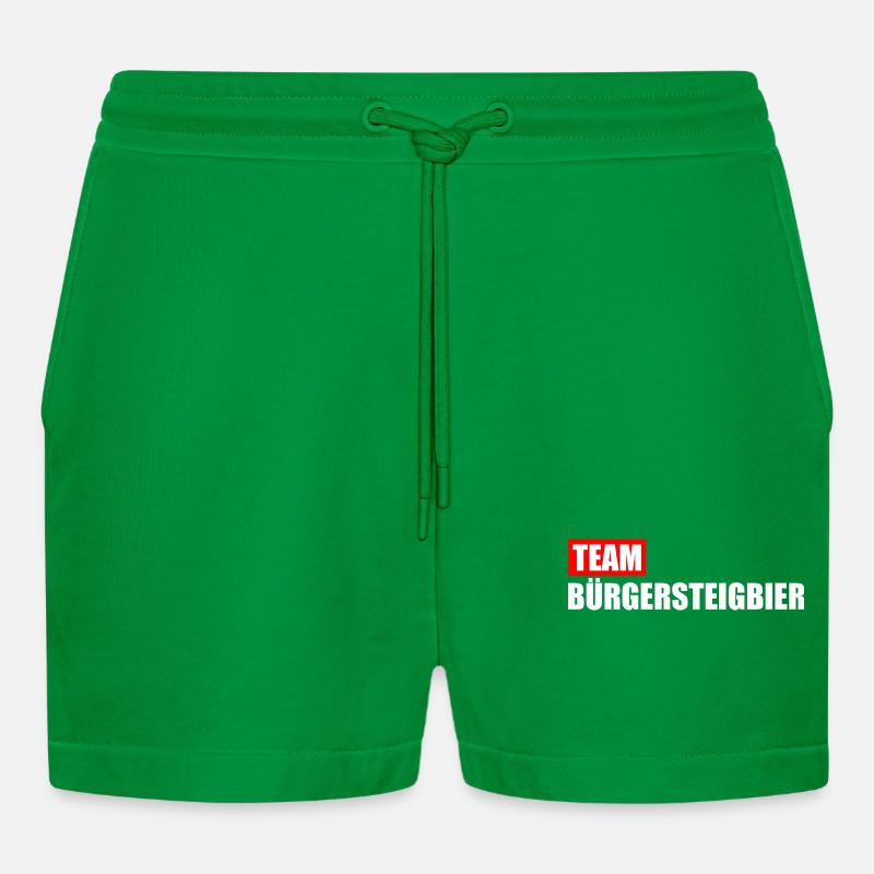 Team Bürgersteigbier Ortskontrollfahrt OKF - Organic Relaxed Cropped Shorts Made in EU - City Green