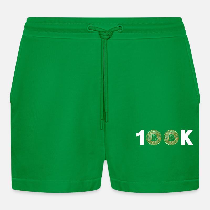 Bitcoin Bitcoin BTC 100k Kryptowährung - Organic Relaxed Cropped Shorts Made in EU - City Green