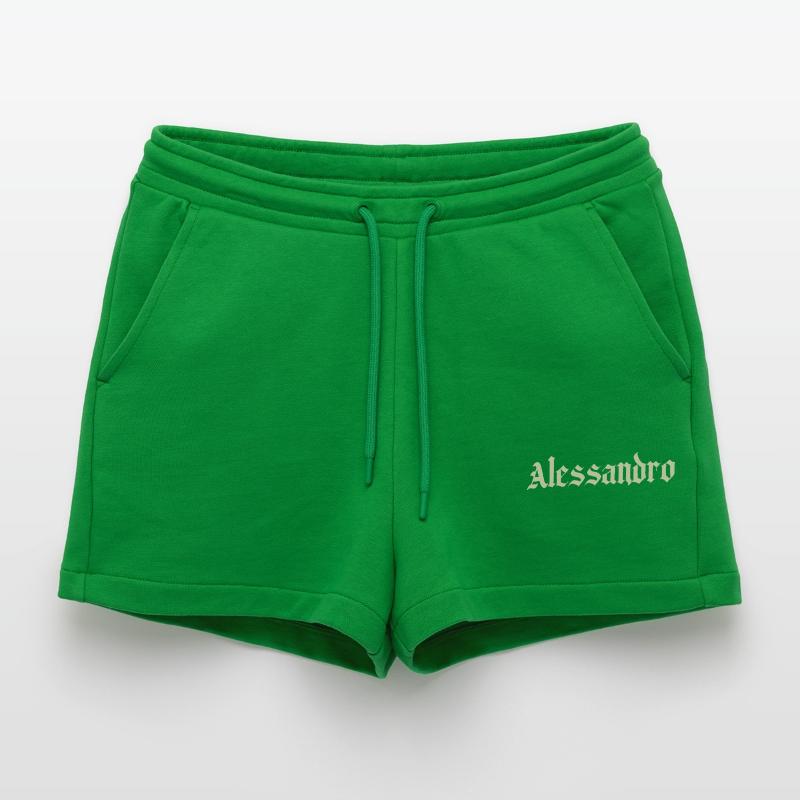 Alessandro Gothic Script Organic Relaxed Cropped Shorts Made in EU