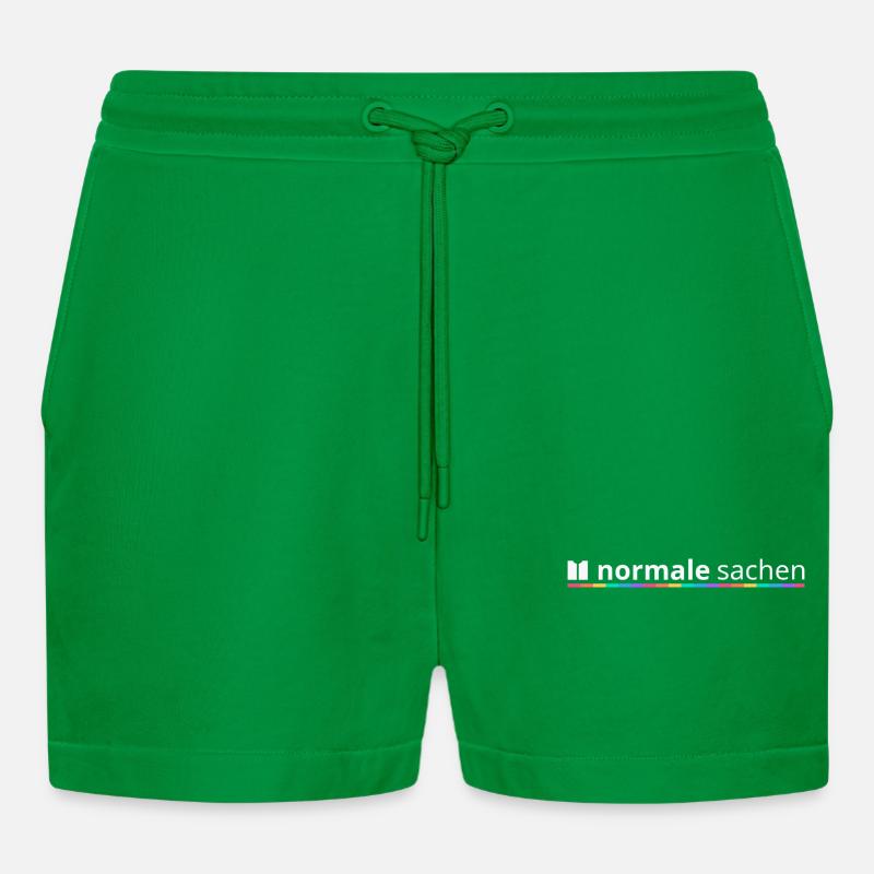 Normal Sachen Logo Regenbogen - Organic Relaxed Cropped Shorts Made in EU - City Green