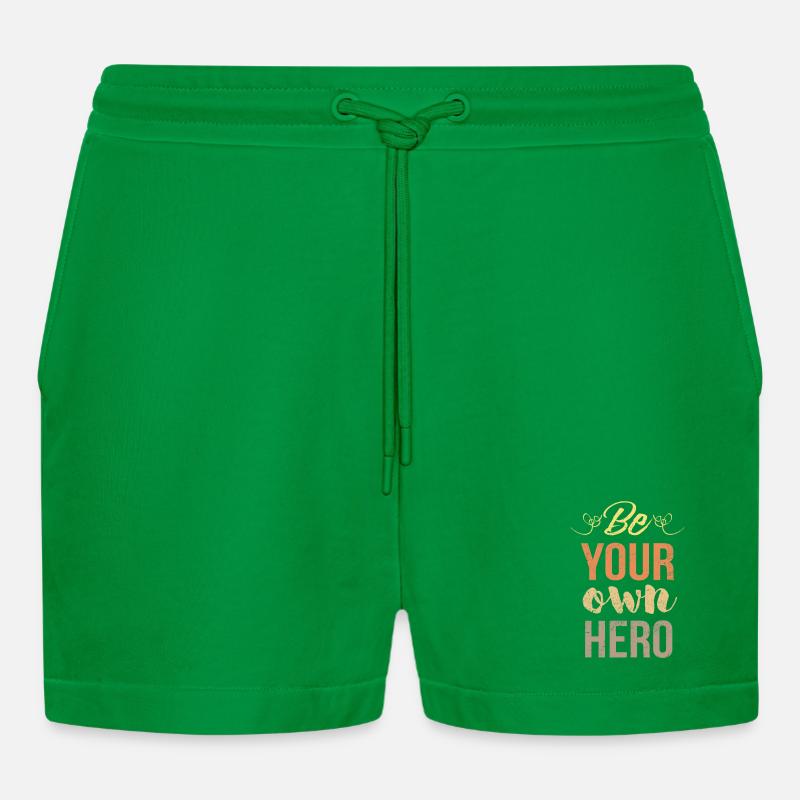 Sei dein eigener Held - Valentine - Organic Relaxed Cropped Shorts Made in EU - City Green
