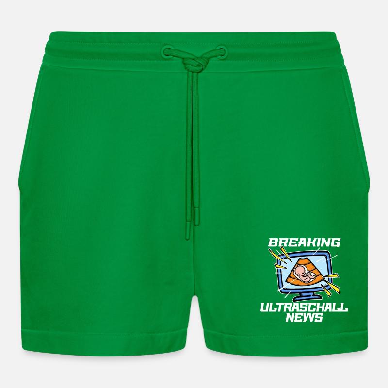Schwangerschaft Statement Schwanger Mutter Baby - Organic Relaxed Cropped Shorts Made in EU - City Green