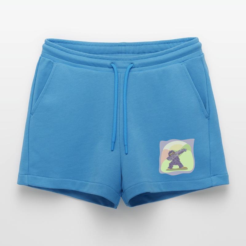 DABBING DANCING DANCING SLOTH Organic Relaxed Cropped Shorts Made in EU