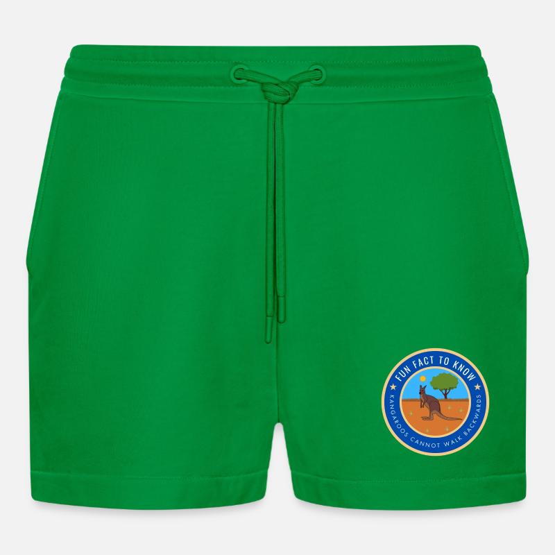 Kangaroos cannot walk backwards - Organic Relaxed Cropped Shorts Made in EU - City Green