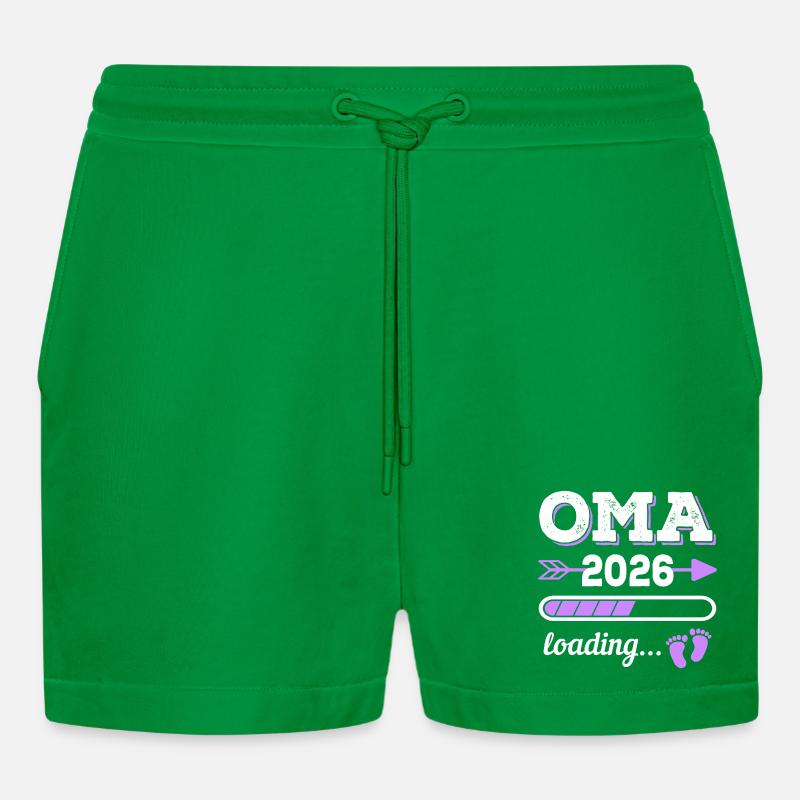 Oma 2026 Loading Schwangerschaft Geschenkidee - Organic Relaxed Cropped Shorts Made in EU - City Green
