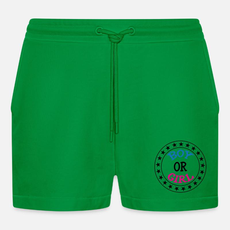 Junge oder Mädchen? Schwangerschaftsgeburt Schwanger - Organic Relaxed Cropped Shorts Made in EU - City Green