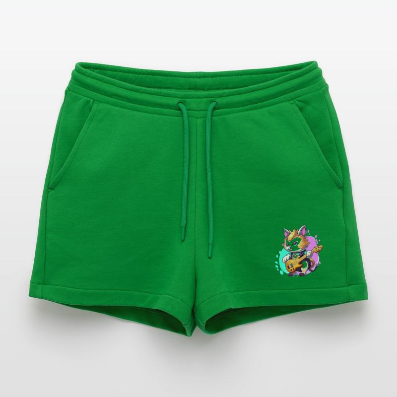 Patchwork donkey in doodle style Organic Relaxed Cropped Shorts Made in EU