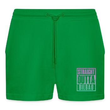 Straight outta Bilbao - Organic Relaxed Cropped Shorts Made in EU - City Green - Front