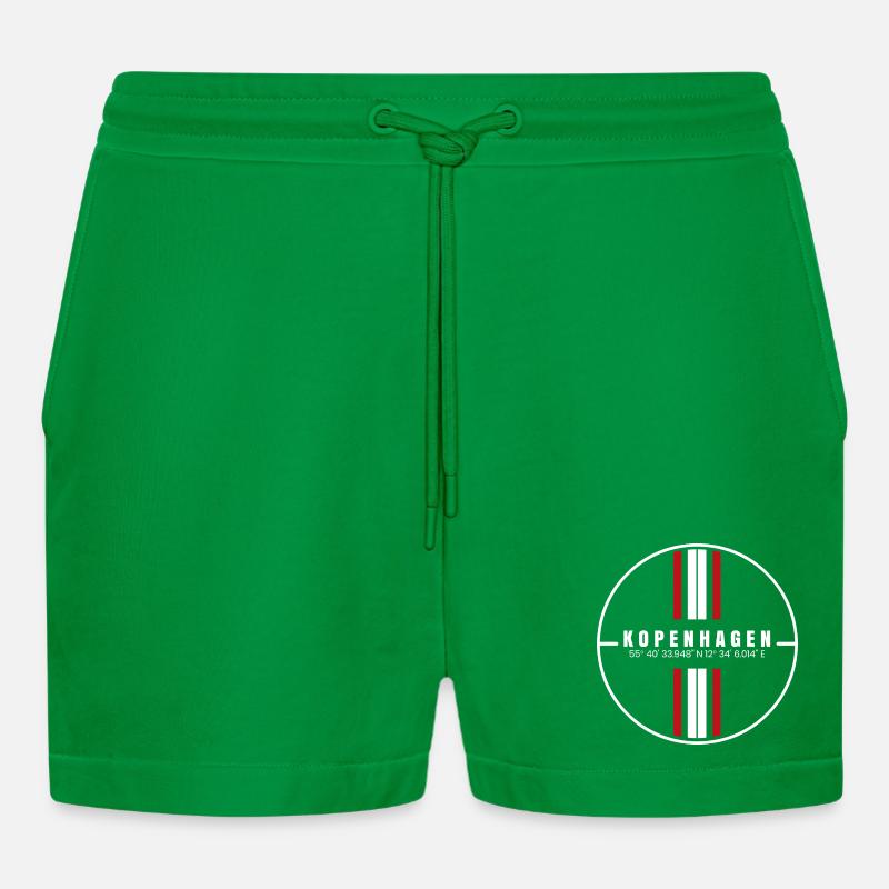 Coordonnées de Copenhague - Short bio décontracté court fabriqué en UE - City Green