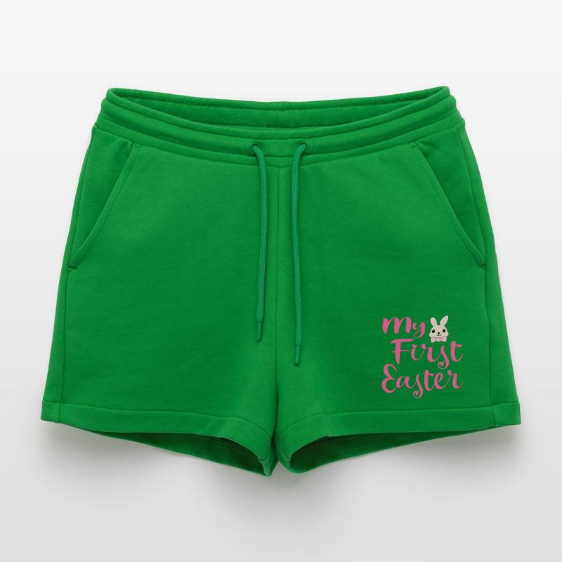 My First Easter Rabbit Organic Relaxed Cropped Shorts Made in EU