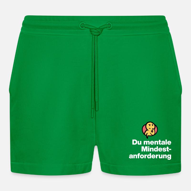 DU MENTALE MINDSTFORDERUNG. SARKASMUS GESCHENK  - Organic Relaxed Cropped Shorts Made in EU - City Green
