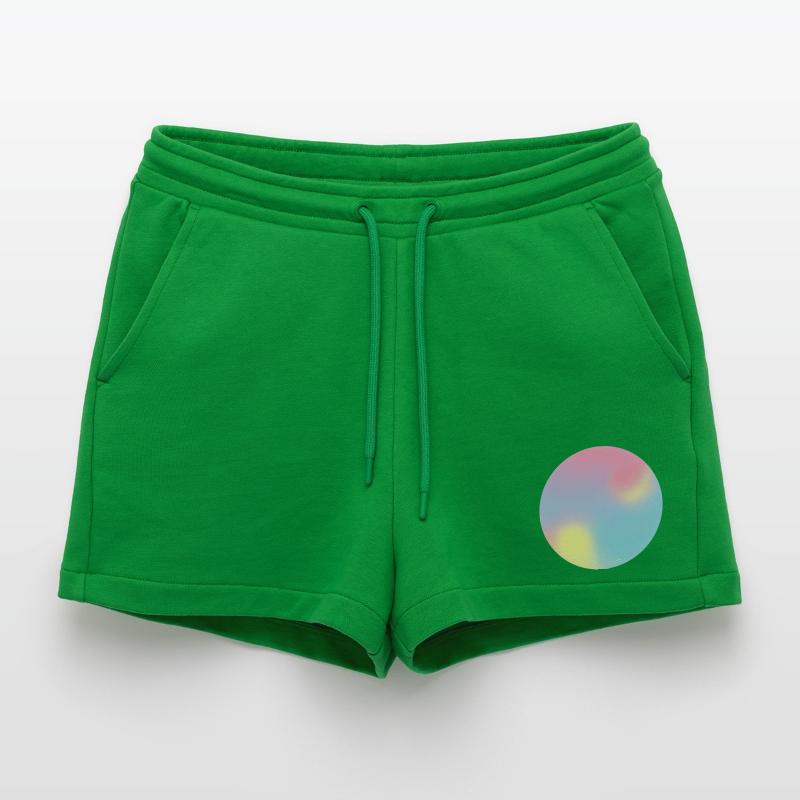 Aura Check Pastel Gradient Sphere Organic Relaxed Cropped Shorts Made in EU