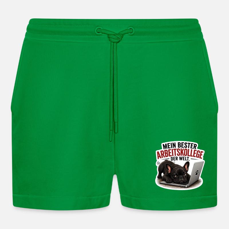 Frenchie – Bester Arbeitskollege der Welt - Organic Relaxed Cropped Shorts Made in EU - City Green
