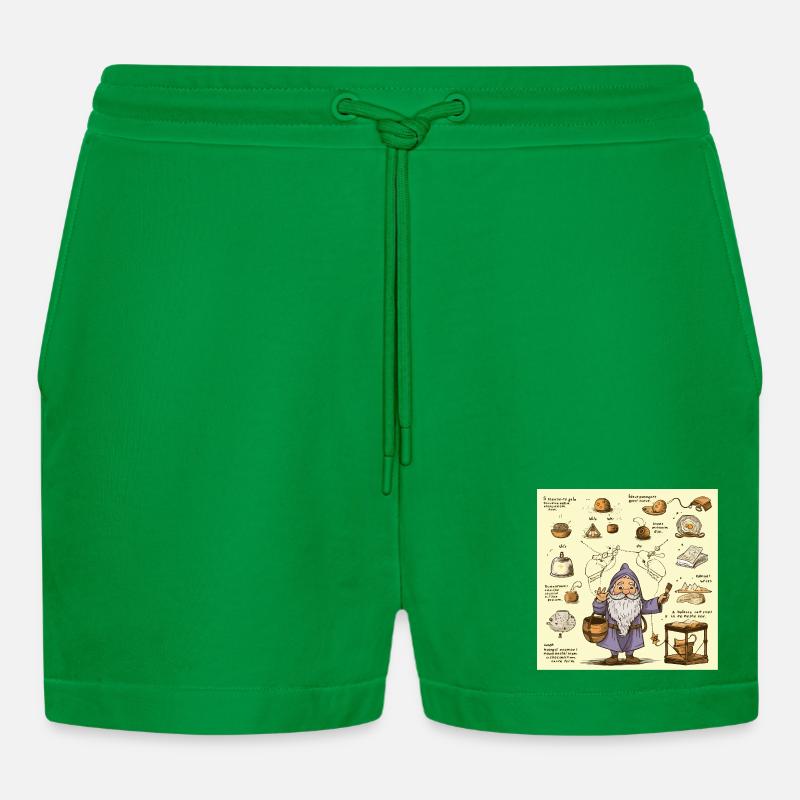 Alchemy Kitchen Wizard - Organic Relaxed Cropped Shorts Made in EU - City Green