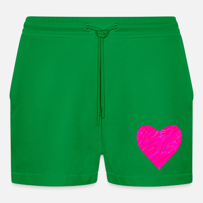 Neon Herz zum Muttertag - Organic Relaxed Cropped Shorts Made in EU - City Green