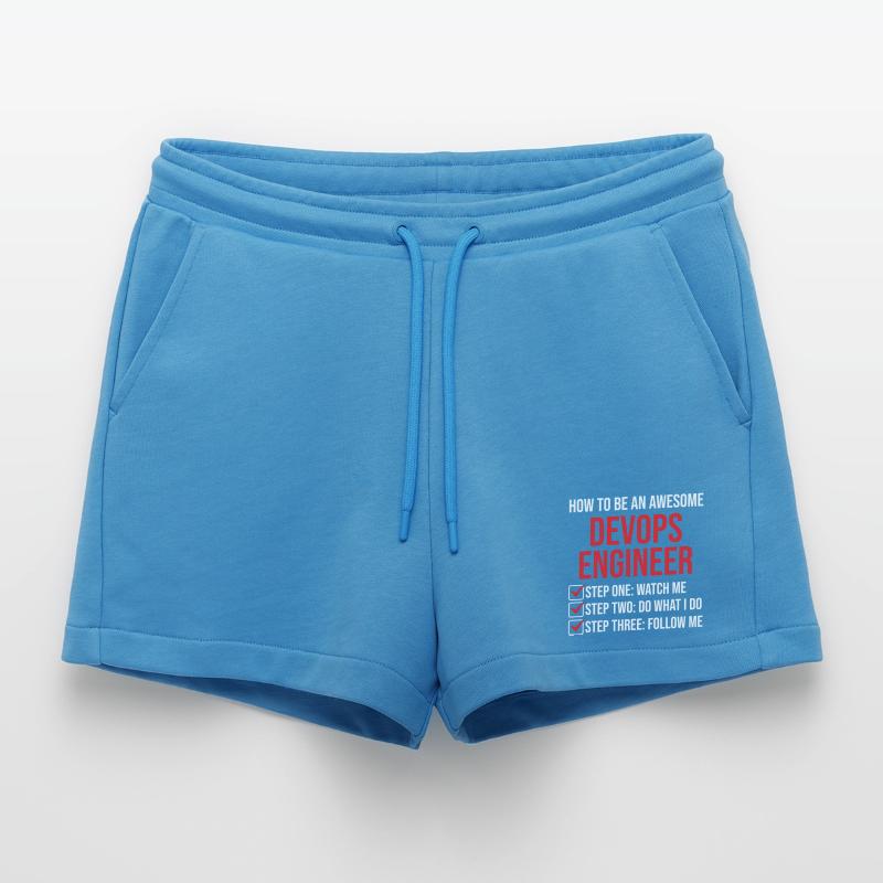 DevOps Engineer Motivation Quote T-Shirt Organic Relaxed Cropped Shorts Made in EU