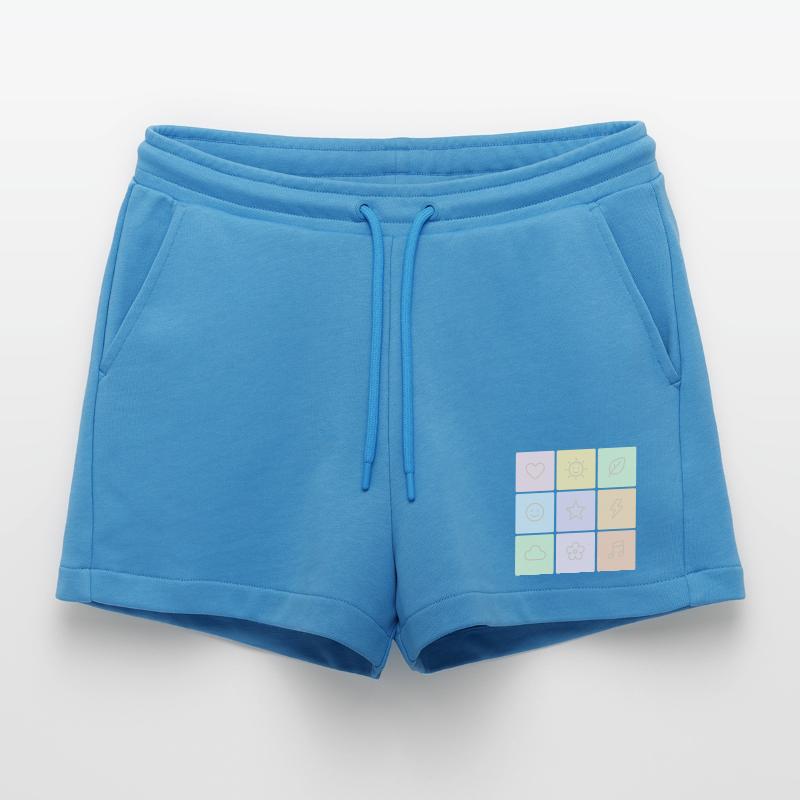 Pastel Bento Vibes Organic Relaxed Cropped Shorts Made in EU