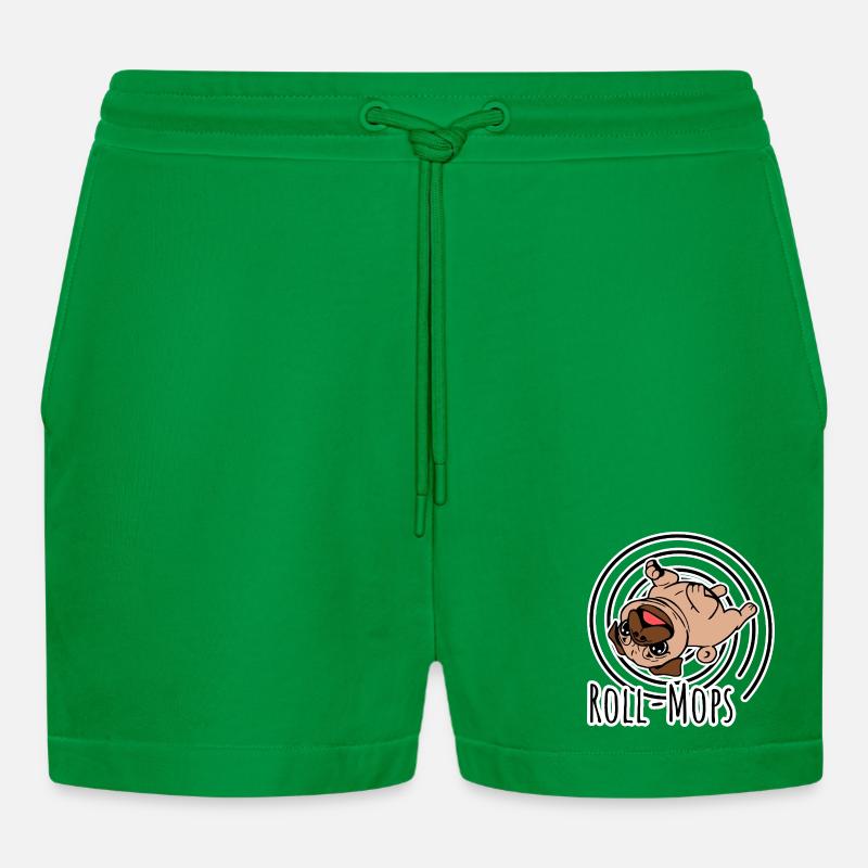 Rollender Mops - Ein Roll-Mops - Organic Relaxed Cropped Shorts Made in EU - City Green