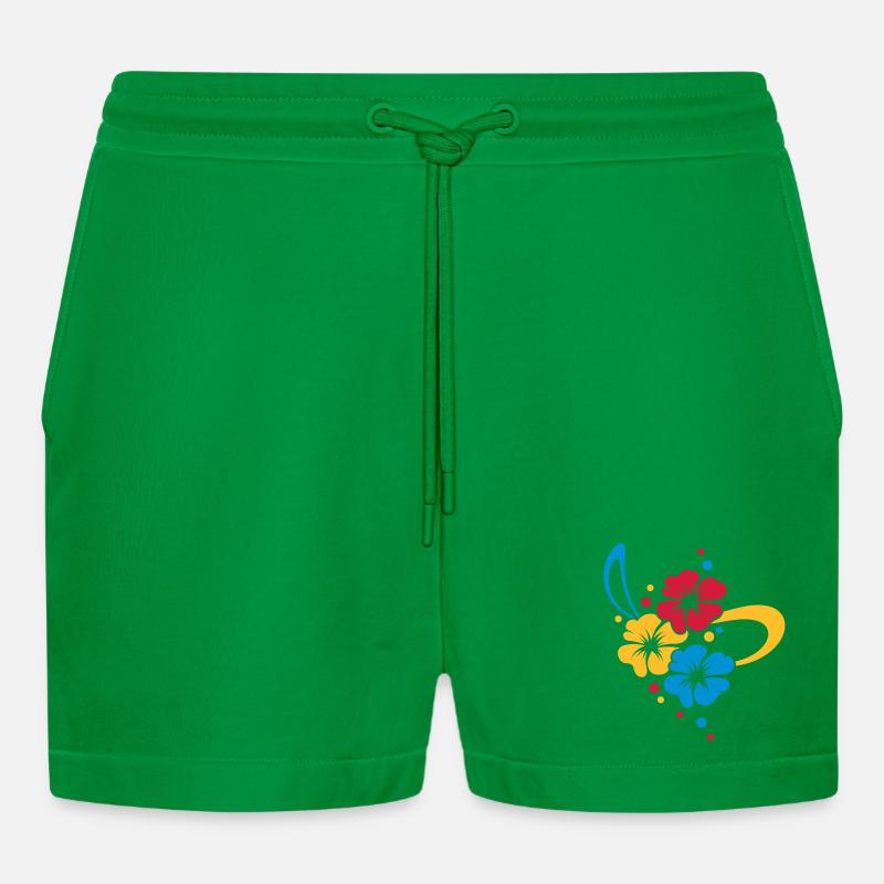 Blumenbouquet mit Schleife - Organic Relaxed Cropped Shorts Made in EU - City Green