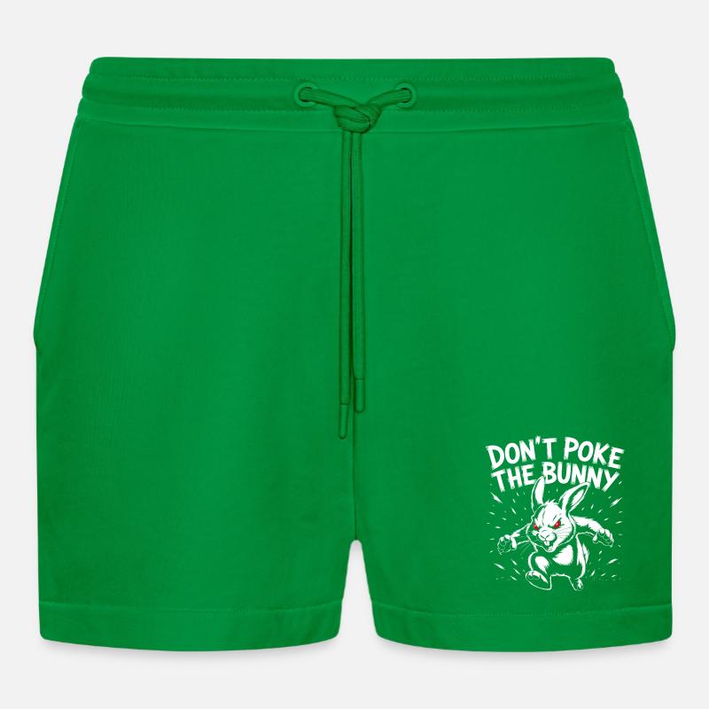 Wütender Hasen-Print mit Kampfgeist - Organic Relaxed Cropped Shorts Made in EU - City Green