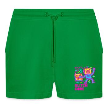 Glitchcore! - Organic Relaxed Cropped Shorts Made in EU - City Green - Vorne