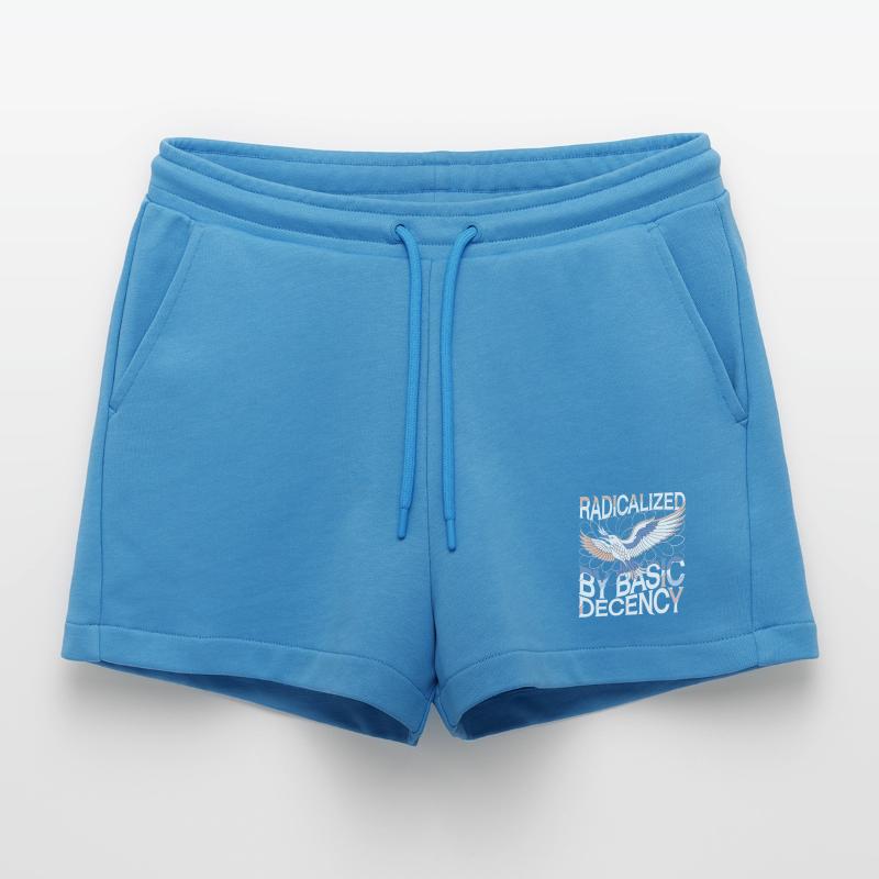 Radicalized by Basic Decency Statement Kunst Organic Relaxed Cropped Shorts Made in EU