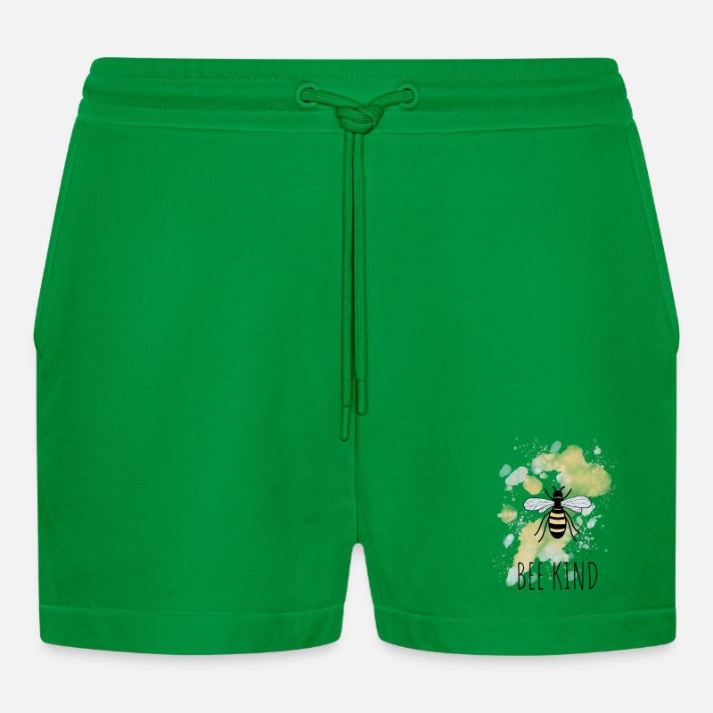 Biene Be Bee Kind - Organic Relaxed Cropped Shorts Made in EU - City Green