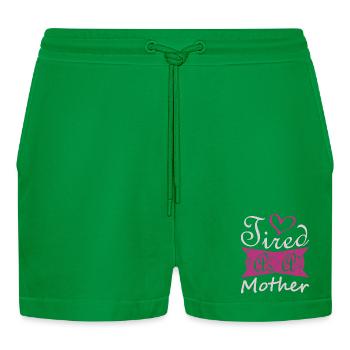 Müde Mutter Lustiges Mama-Lebensshirt - Organic Relaxed Cropped Shorts Made in EU - City Green - Vorne