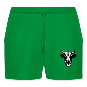 Grinning Cow - Organic Relaxed Cropped Shorts Made in EU - City Green - Front