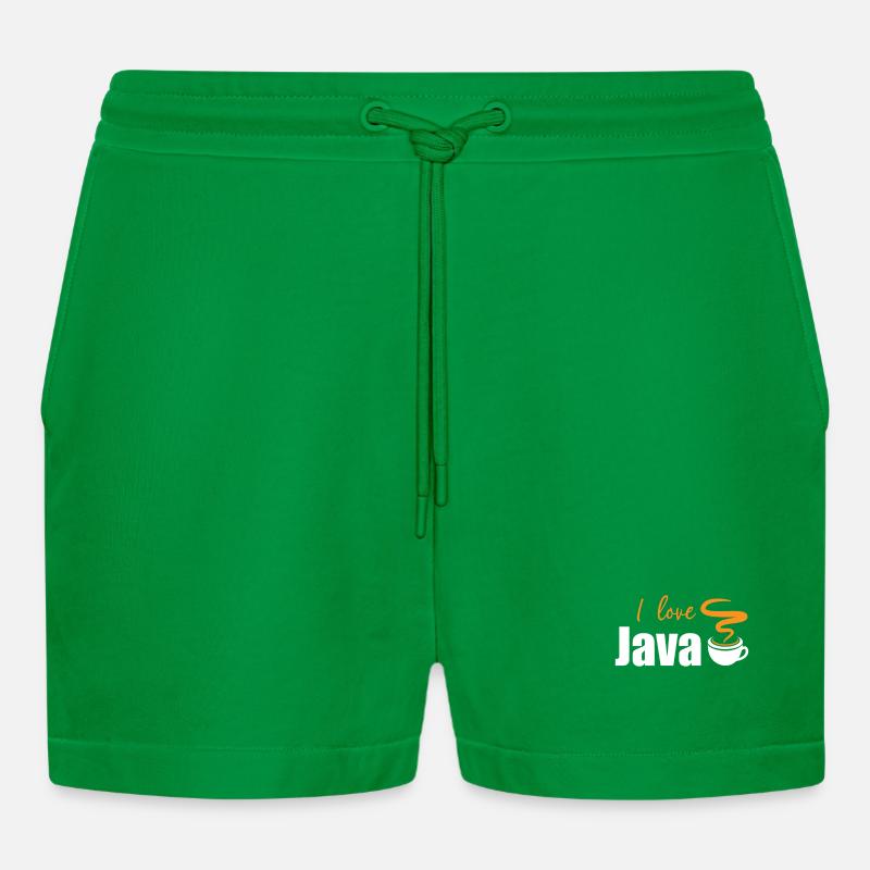 Ich liebe Java - Organic Relaxed Cropped Shorts Made in EU - City Green