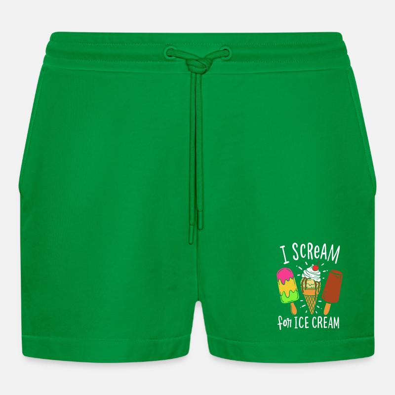 Eis Eisdiele - Organic Relaxed Cropped Shorts Made in EU - City Green