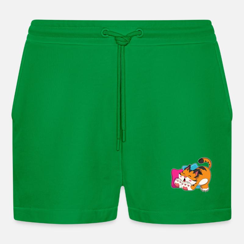 Tiger müde - Organic Relaxed Cropped Shorts Made in EU - City Green