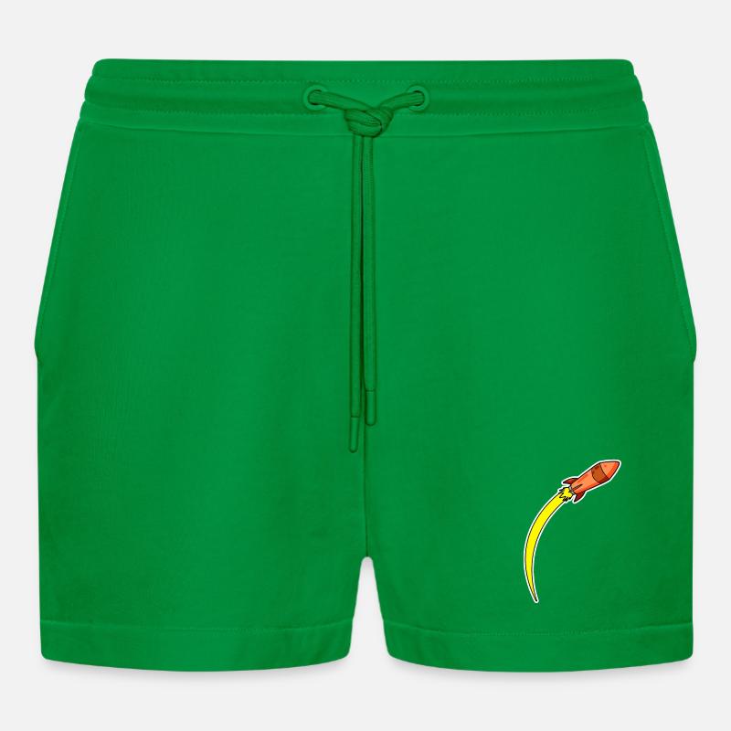 Rocket Orange - Organic Relaxed Cropped Shorts Made in EU - City Green