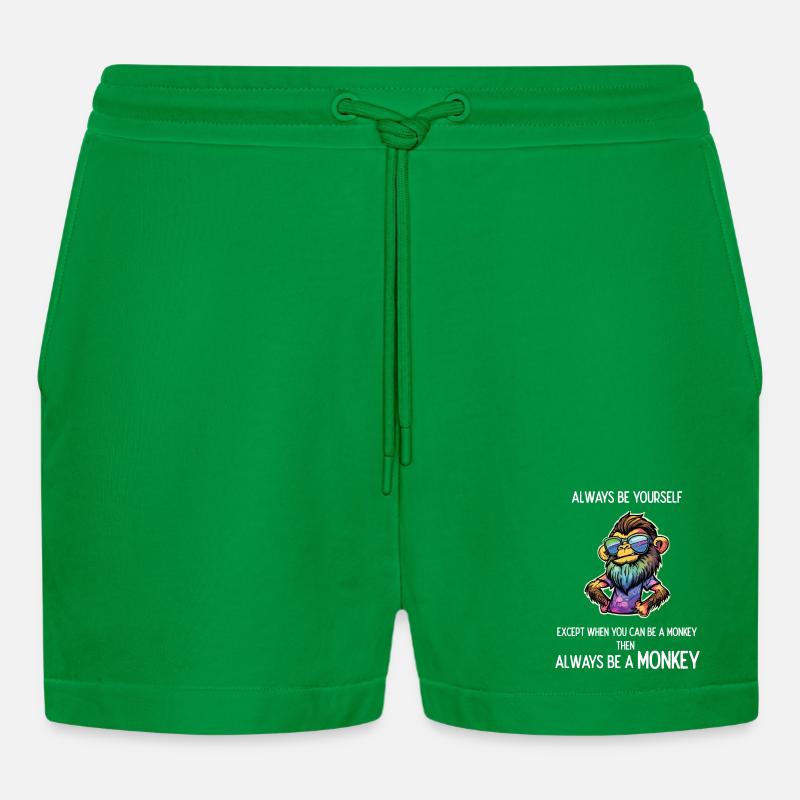 Sei immer ein Affe - Organic Relaxed Cropped Shorts Made in EU - City Green