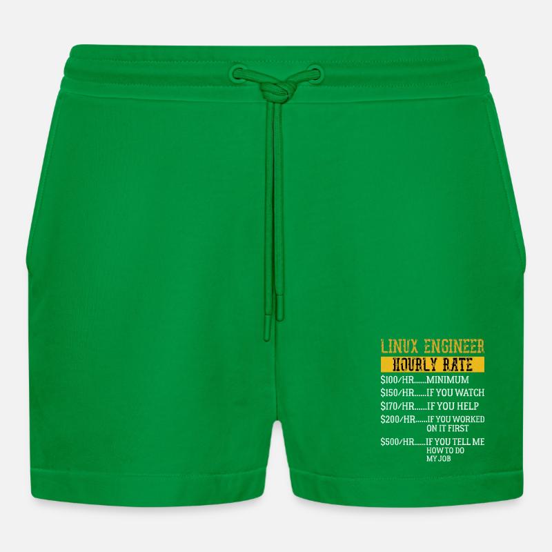 Linux Engineer Stundensatz Mechaniker Arbeitsrate - Organic Relaxed Cropped Shorts Made in EU - City Green