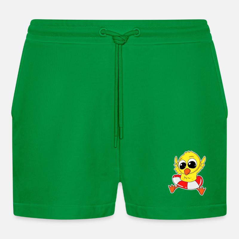 Duck bathing duck bathing - Organic Relaxed Cropped Shorts Made in EU - City Green