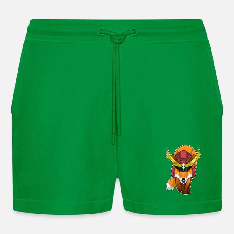 Fuchs Samurai Kampfkunst - Organic Relaxed Cropped Shorts Made in EU - City Green