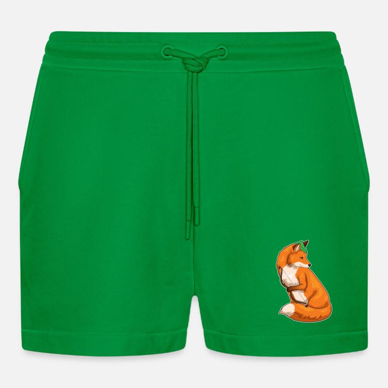 Fuchs Bogenschütze Bogen - Organic Relaxed Cropped Shorts Made in EU - City Green