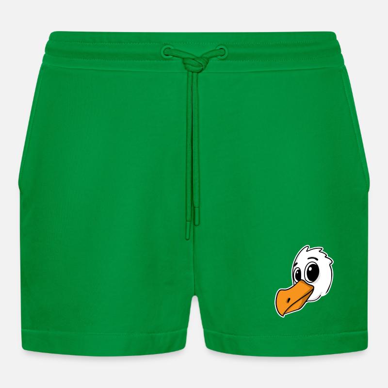Möwe Vogel Nordsee - Organic Relaxed Cropped Shorts Made in EU - City Green