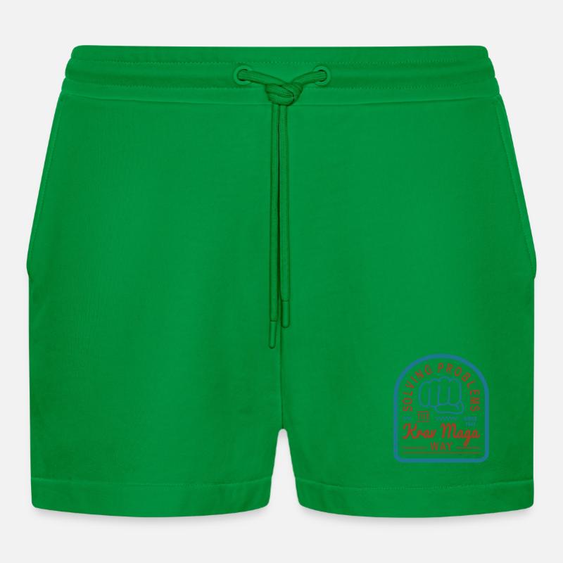 Solving problems the Krav Maga way - Organic Relaxed Cropped Shorts Made in EU - City Green